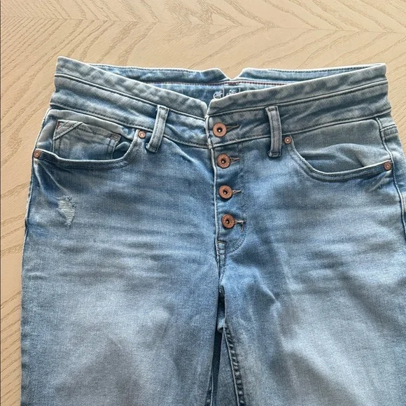 Edge Light Blue Ankle Jeans with Distressed Detail - Picture 4 of 10